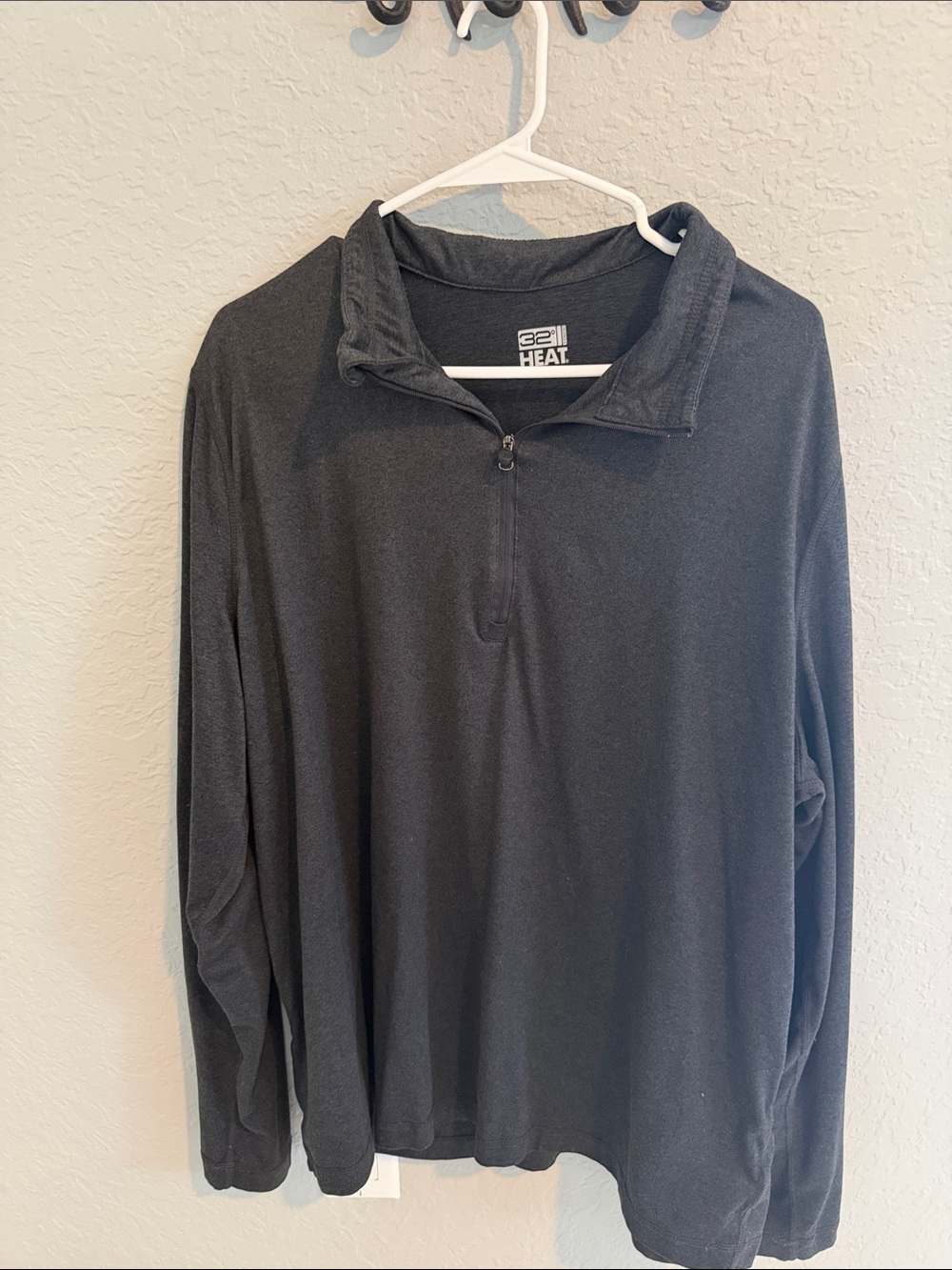 32 Degrees Men’s Quarter-Zip Pullover - Charcoal Black